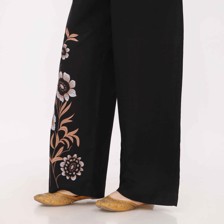 Black Slub Khaddar Trouser PL5143