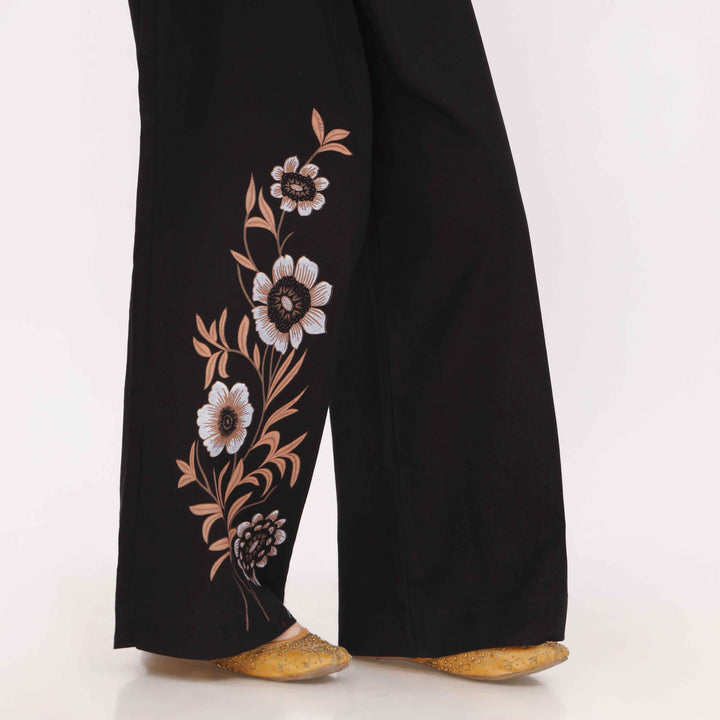 Black Slub Khaddar Trouser PL5143