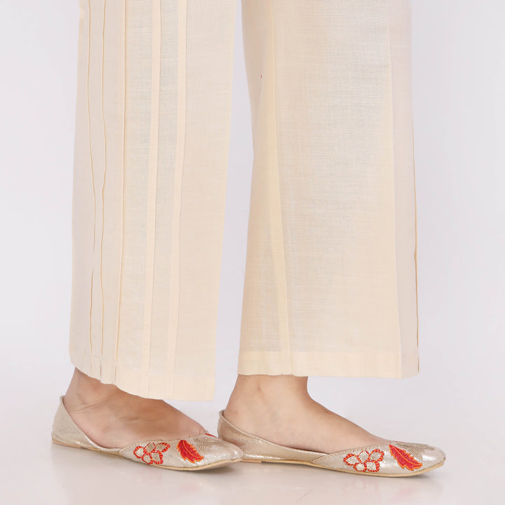 Off/White Slub Khaddar Trouser PL5146