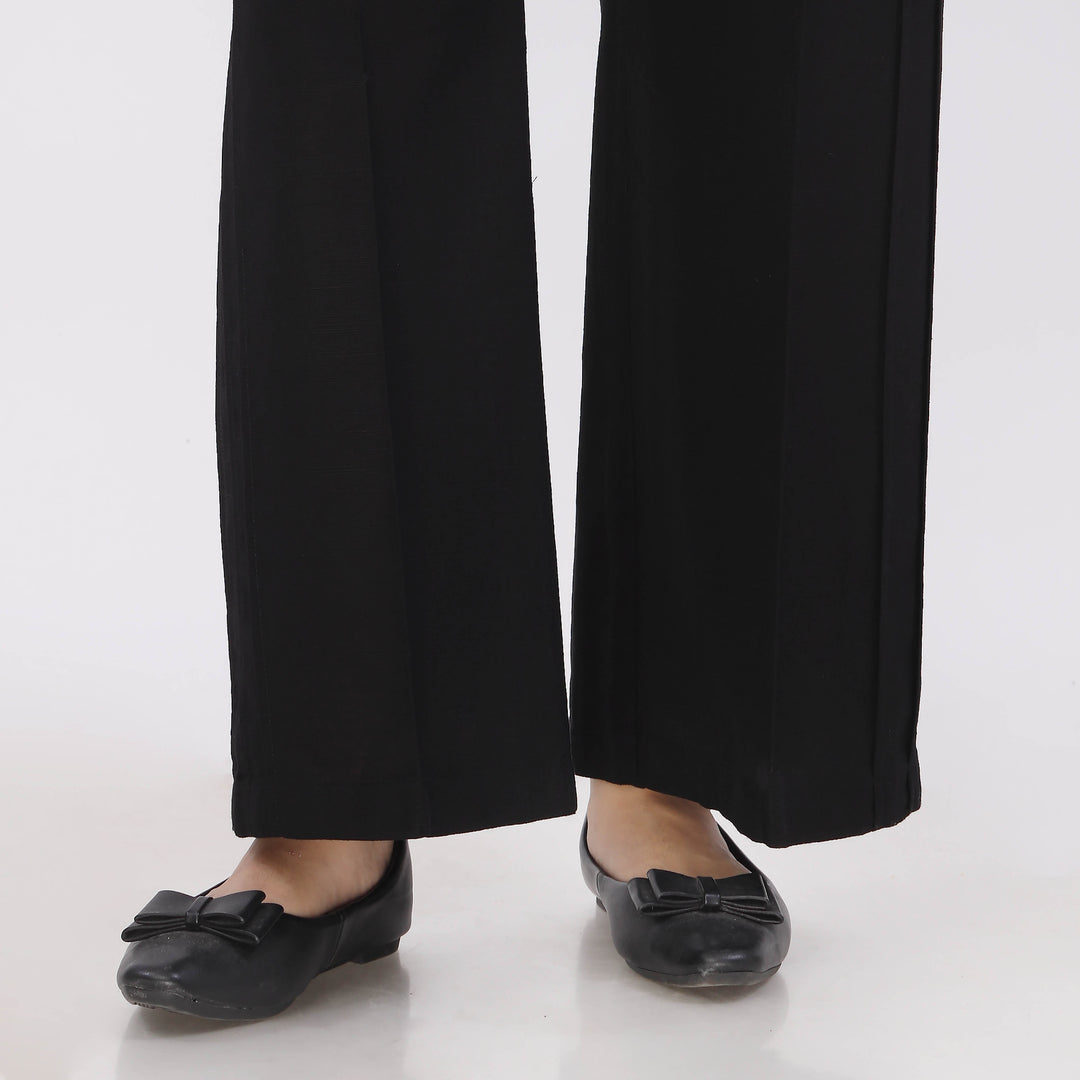 Black Slub Khaddar Trouser PL5147