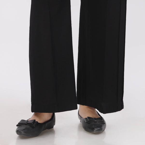 Black Slub Khaddar Trouser PL5147