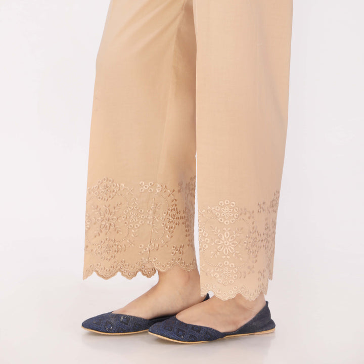 Black Cotton Cambric Embroidered Trouser