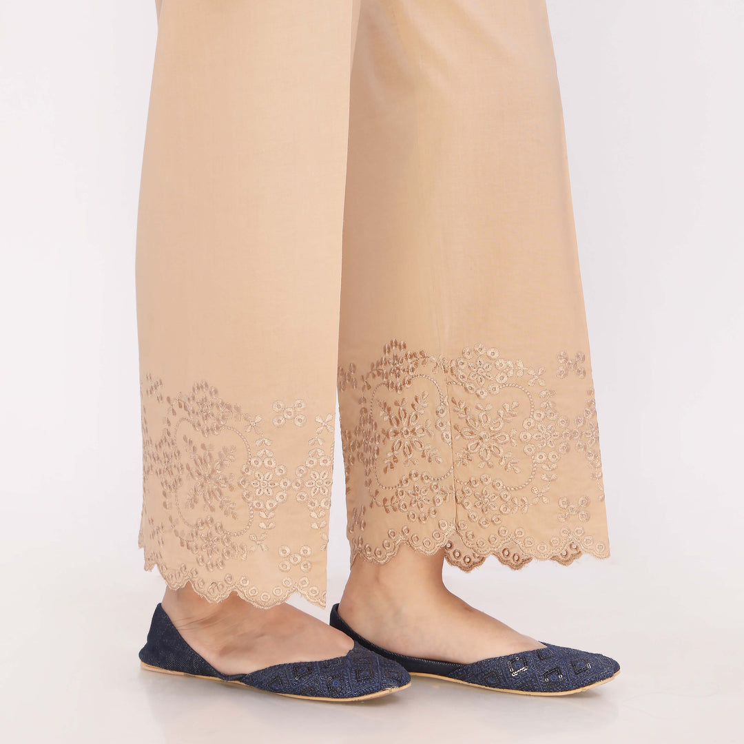 Black Cotton Cambric Embroidered Trouser