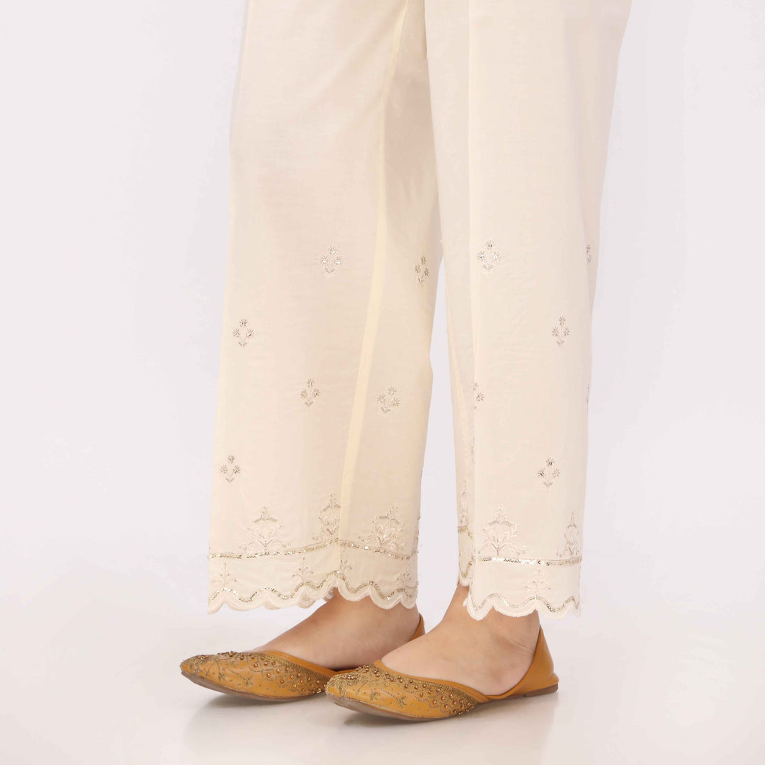 White Cotton Cambric Trouser PL5157