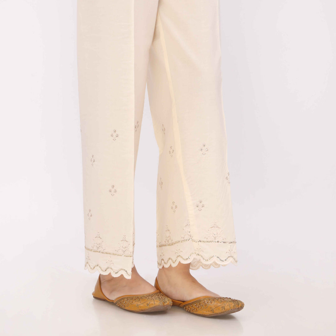White Cotton Cambric Trouser PL5157