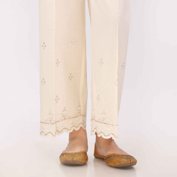 White Cotton Cambric Trouser PL5157