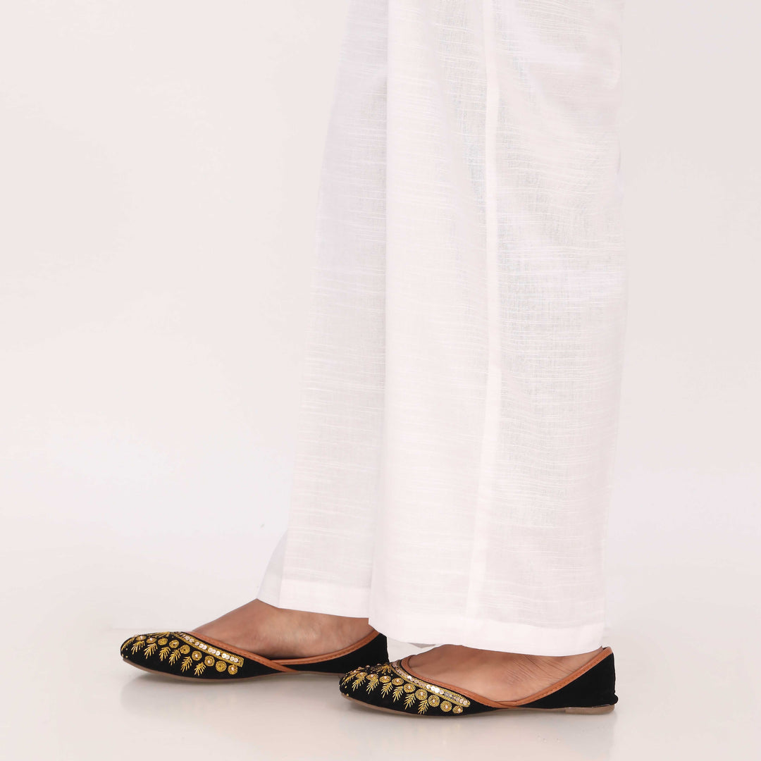 White Slub Khader Basic Trouser PL5160