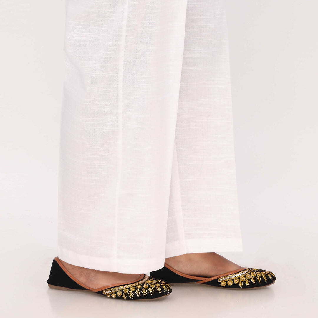 White Slub Khader Basic Trouser PL5160