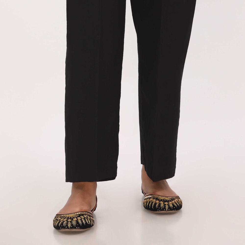 Black Slub Khader Basic Trouser PL5162