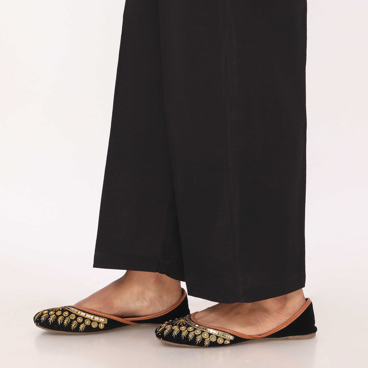 Black Slub Khader Basic Trouser PL5162