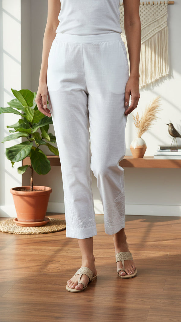 White Khaddar Trouser PL5180