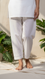 Off/White Embellished Cambric Trouser PL6000