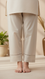 Beige Embellished Cambric Trouser PL6026