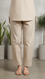 Beige Embellished Cambric Trouser PL6027