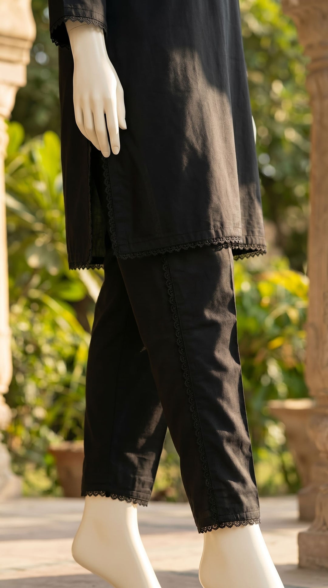 Black Solid Cambric Trouser PL603101