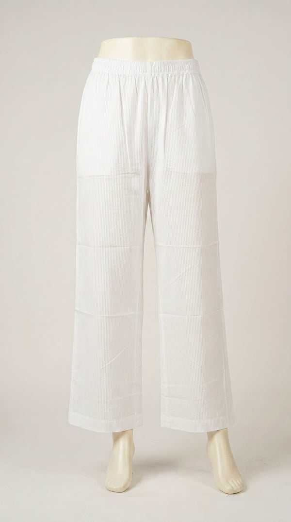 Off/White Plain Cambric Trouser Pl604393