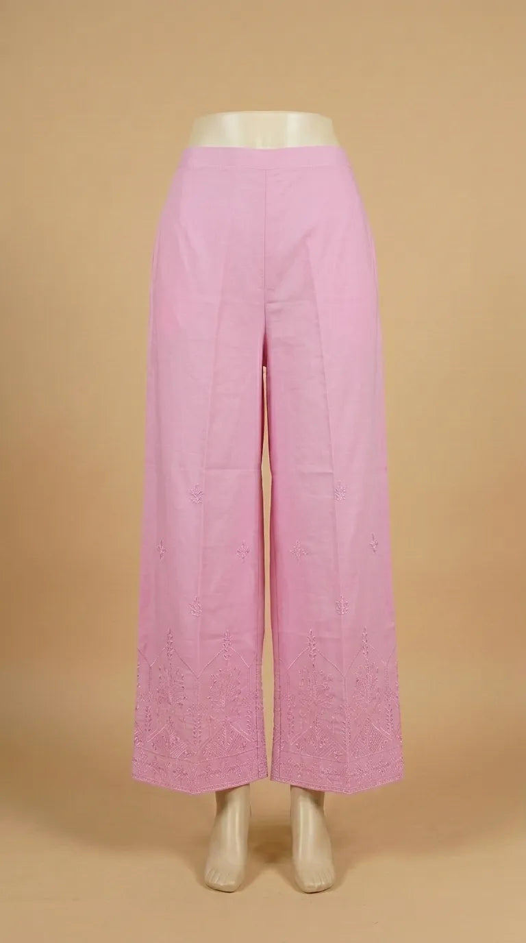 Pink Embellished Cambric Trouser PL606518