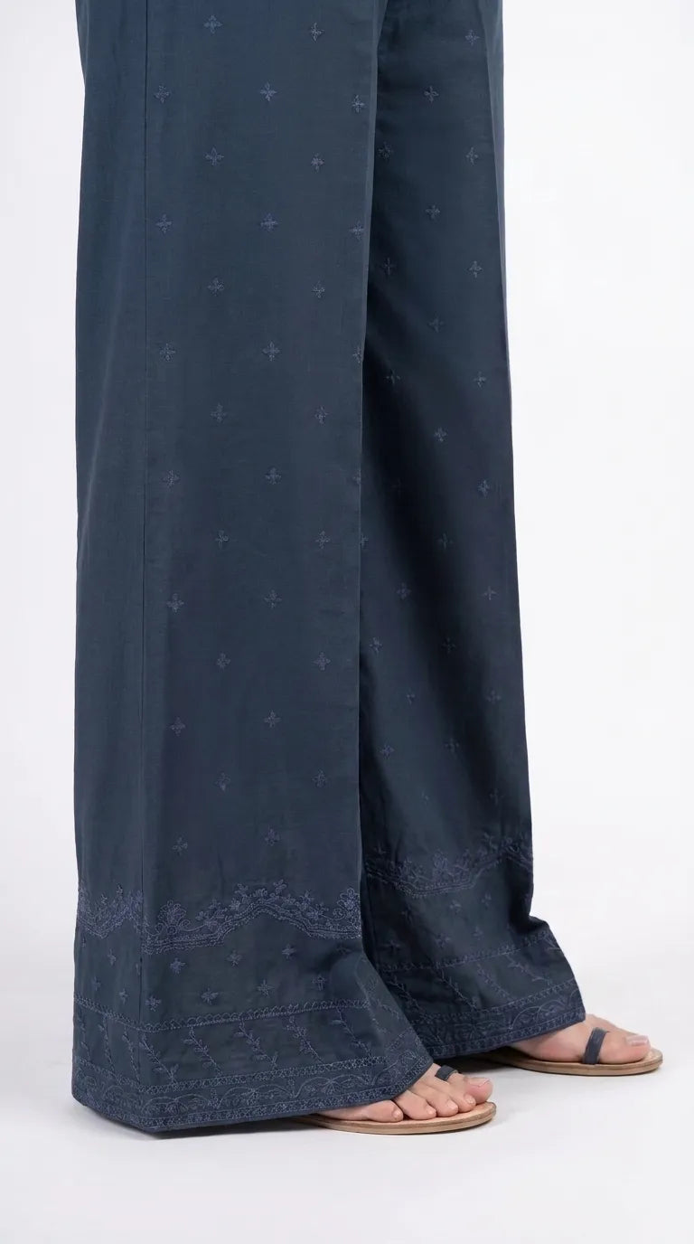 Charcoal Embroided Cambric Trouser PL606891