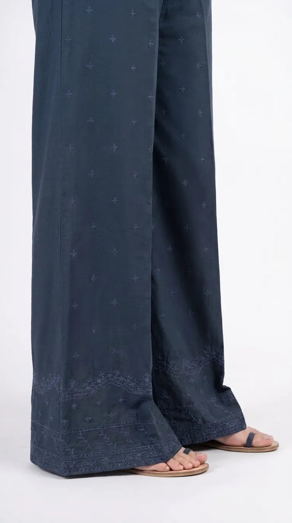 Charcoal Embroided Cambric Trouser PL606891