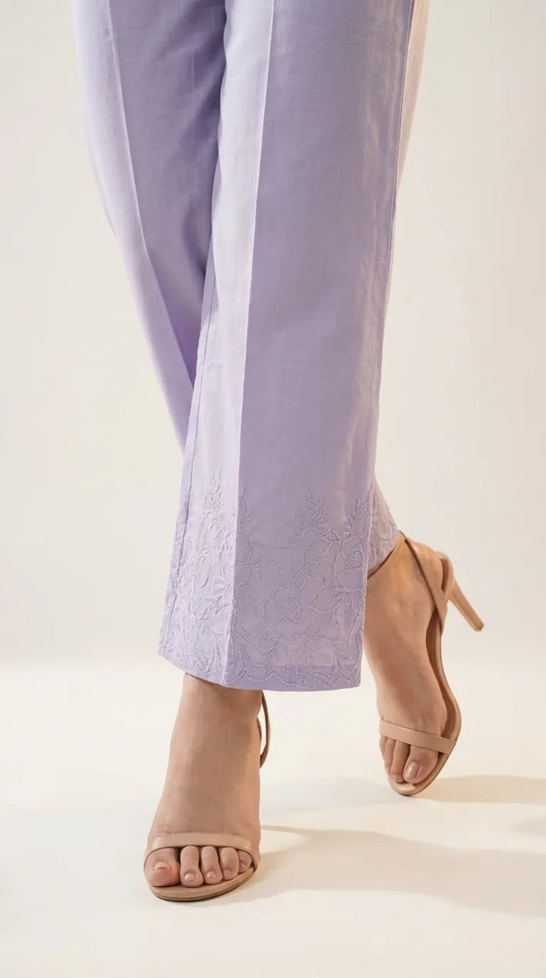 Lilac Embellished Cambric Trouser PL606943