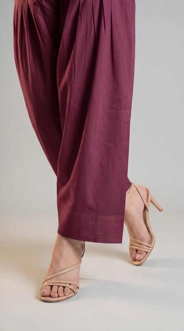 Maroon Plain Cambric Trouser PL607005