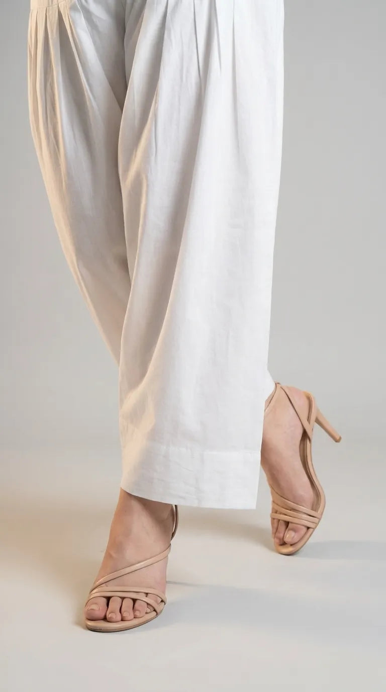 White Plain Cambric Trouser PL607009