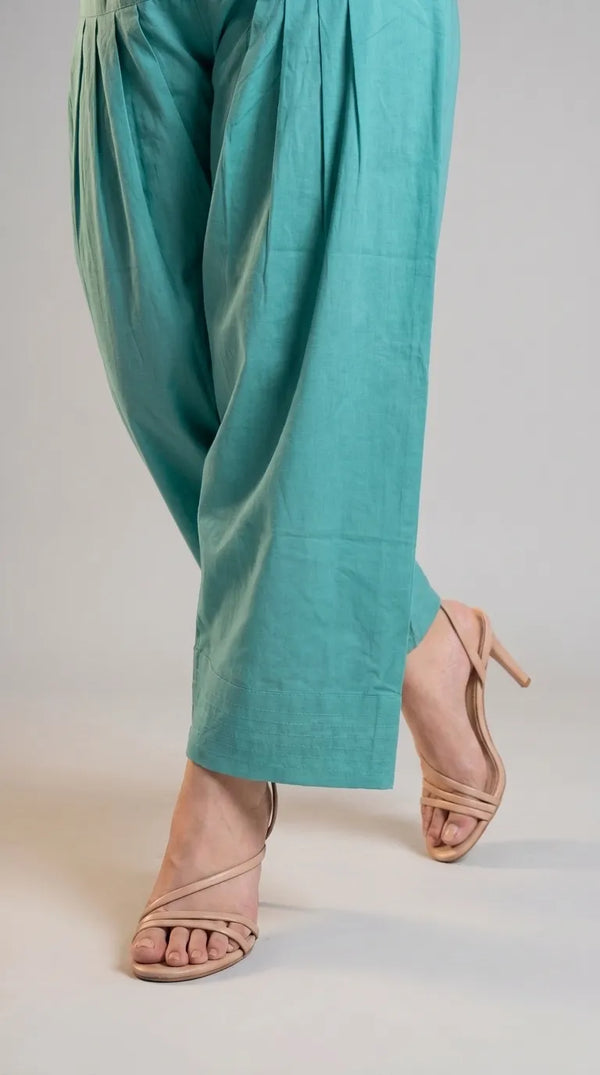 Green Plain Cambric Trouser PL607011