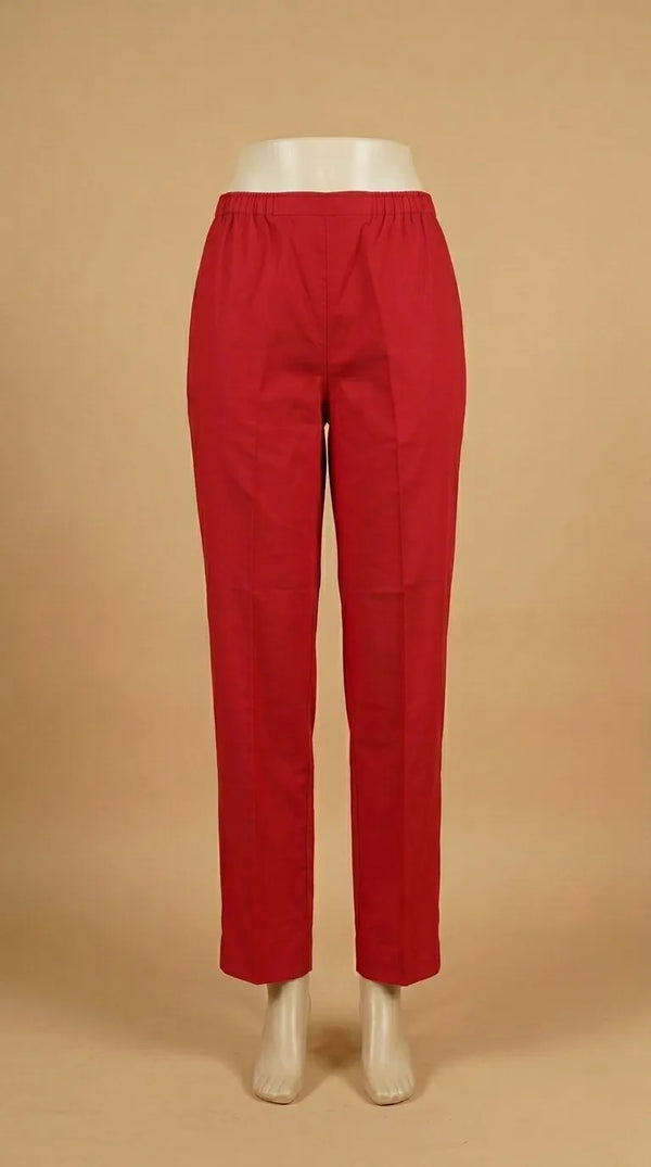 Red Solid Cambric Trouser PL607113