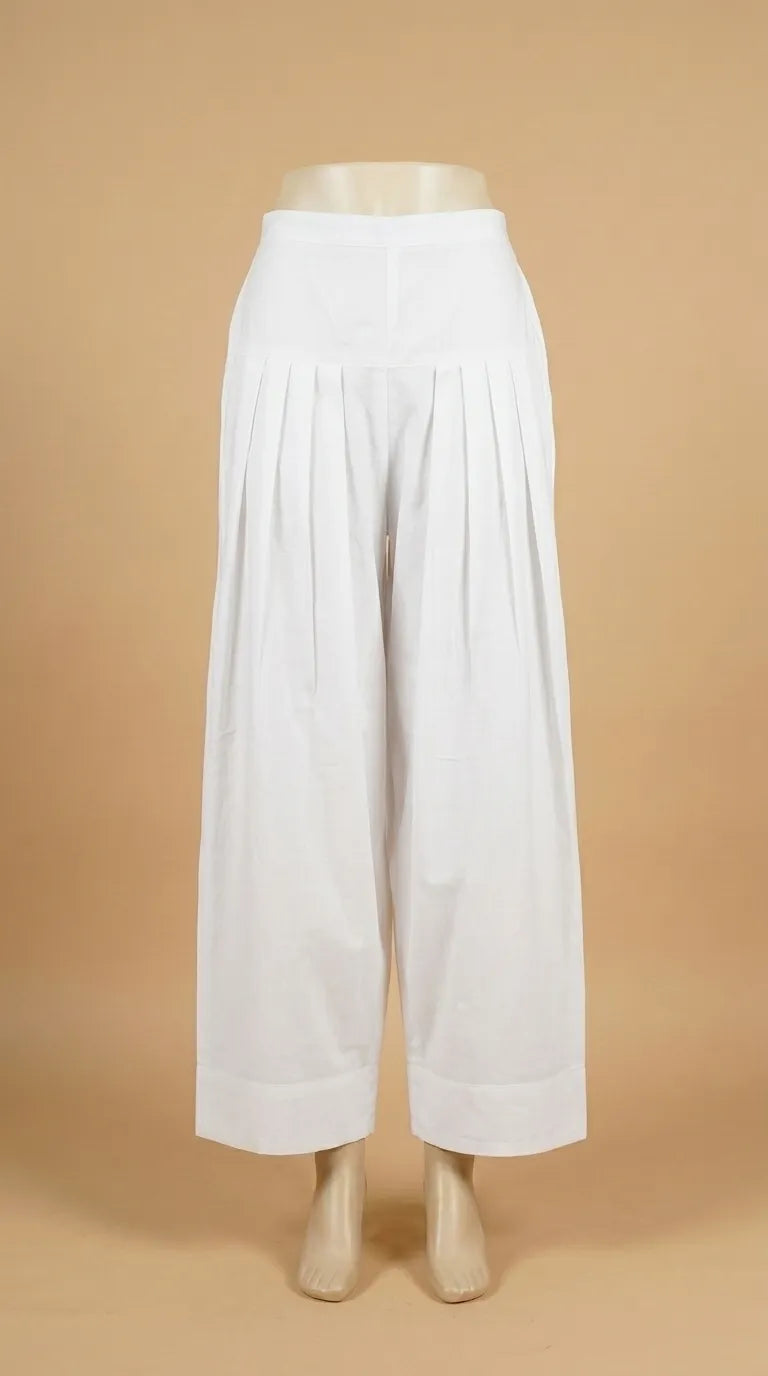 Off/White Solid Cambric Shalwar PL607393