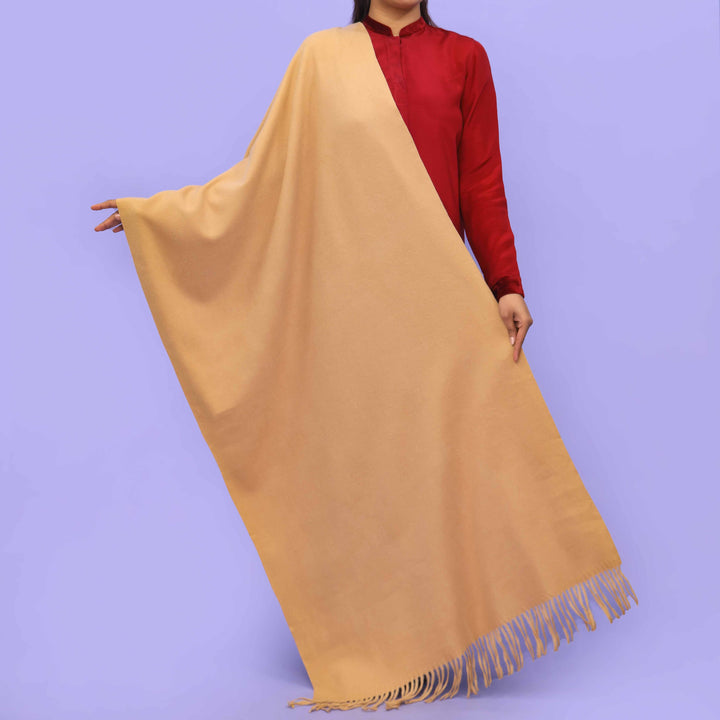 Beige Acrylic Winter Shawl PN4208