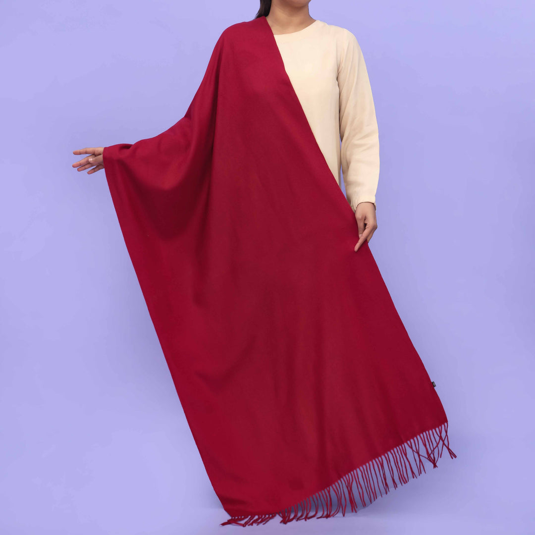 Maroon Acrylic Winter Shawl PN4209