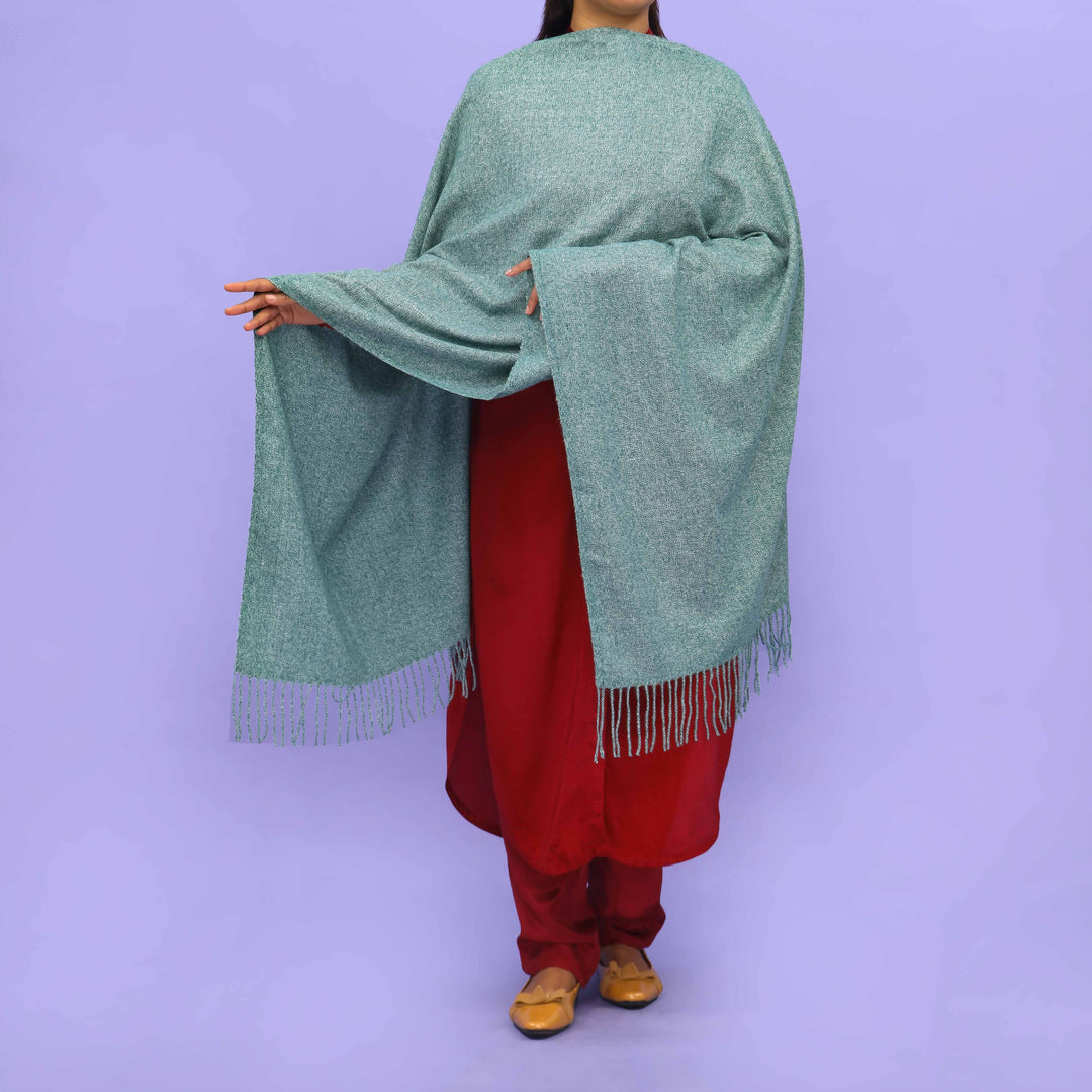 Green Acrylic Winter Shawl PN4211