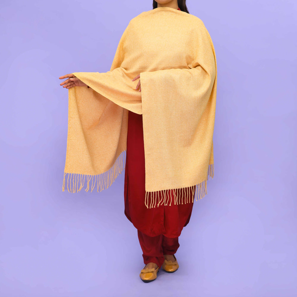 Yellow Acrylic Winter Shawl PN4215