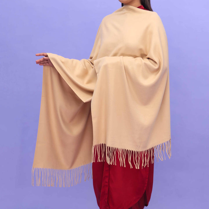 Cream Acrylic Winter Shawl PN4227