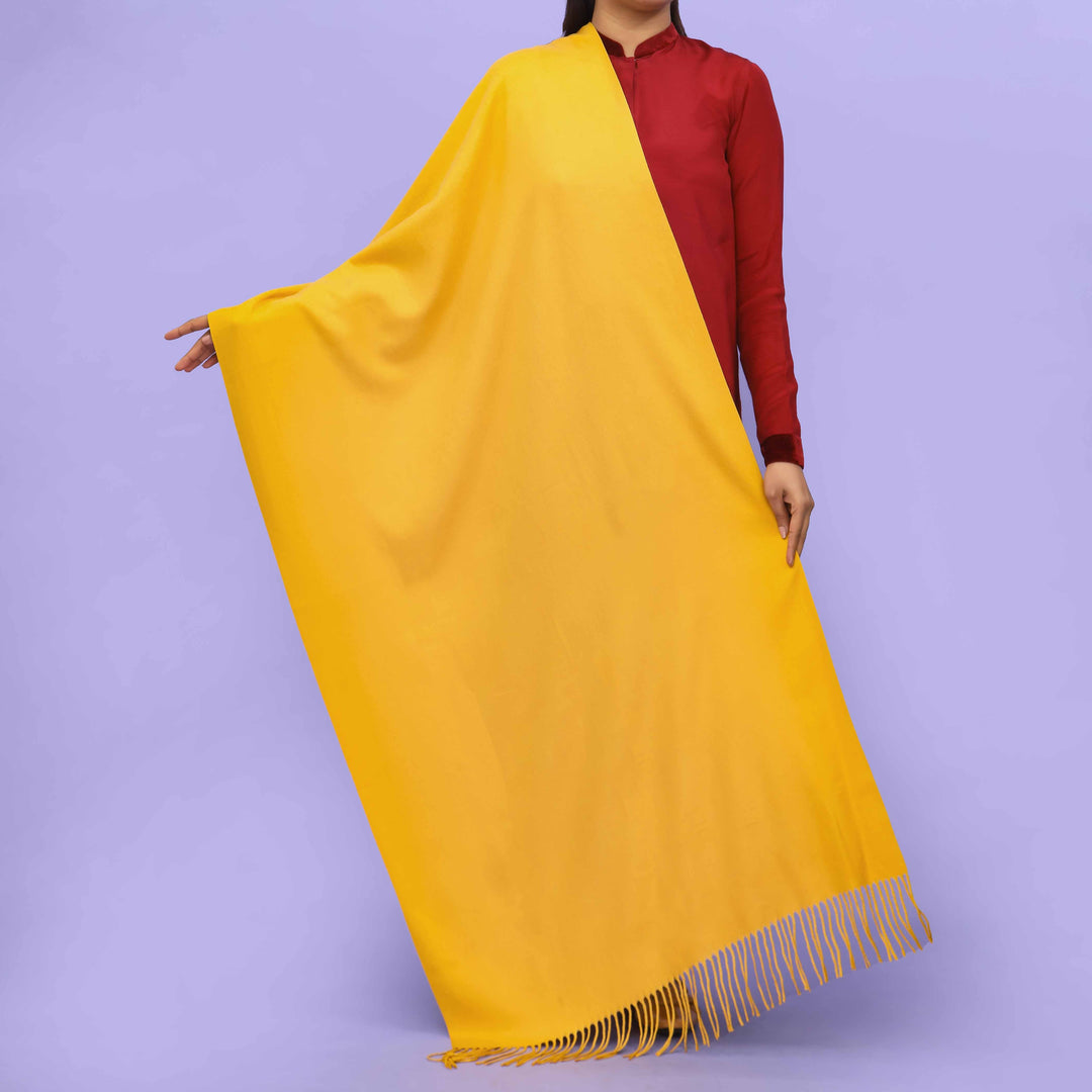 Yellow Acrylic Winter Shawl PN4231