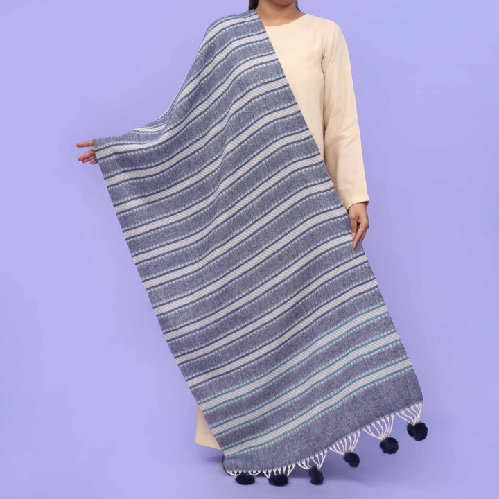 Blue Acrylic Winter Shawl PN4233