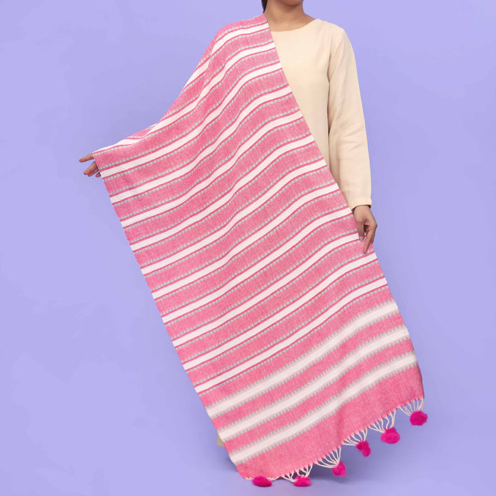 Pink Acrylic Winter Shawl PN4235