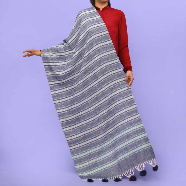 Blue Acrylic Winter Shawl PN4242