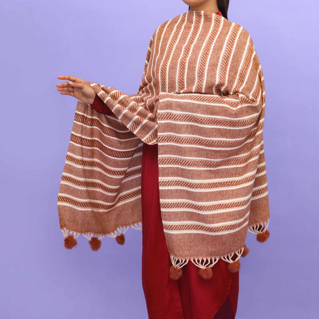 Brown Acrylic Winter Shawl PN4244