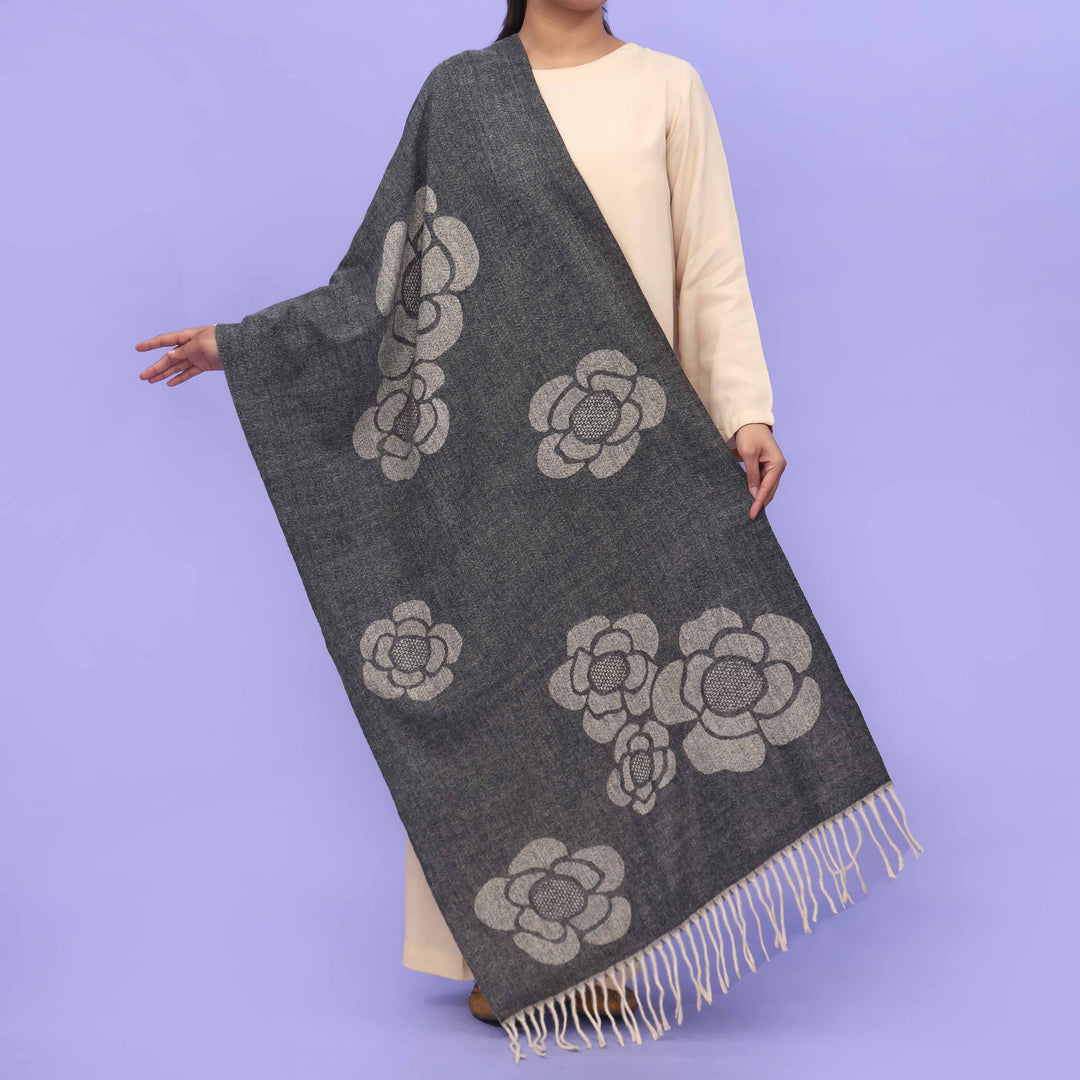 Black Acrylic Winter Shawl PN4284