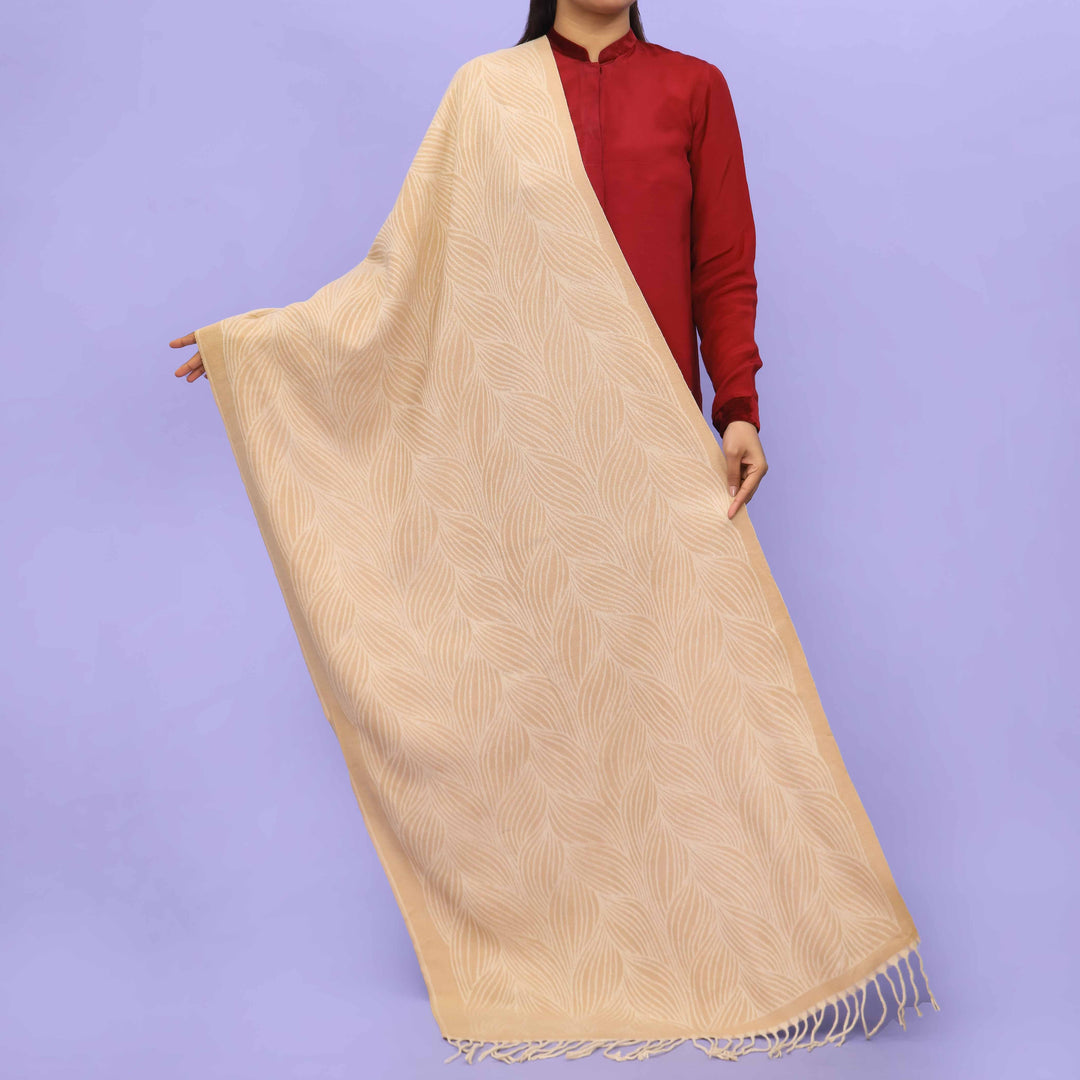 Beige Acrylic Winter Shawl PN4294