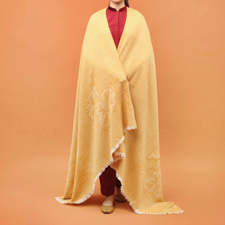 Mustard Acrylic Winter Shawl PN4347