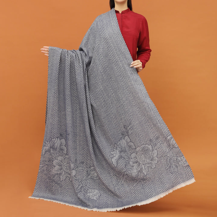 Navy Acrylic Winter Shawl PN4352