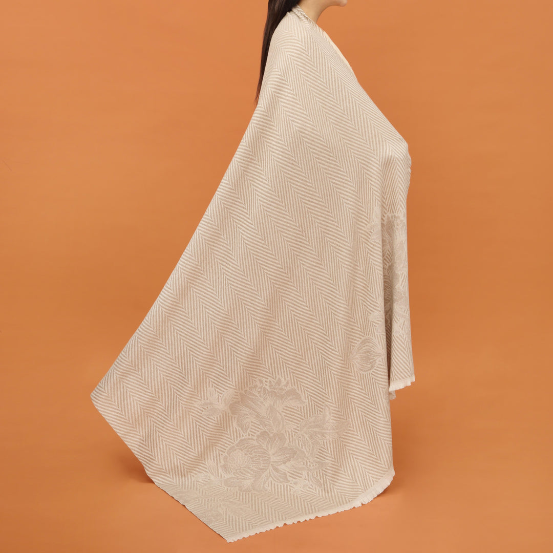 Beige Acrylic Winter Shawl PN4353