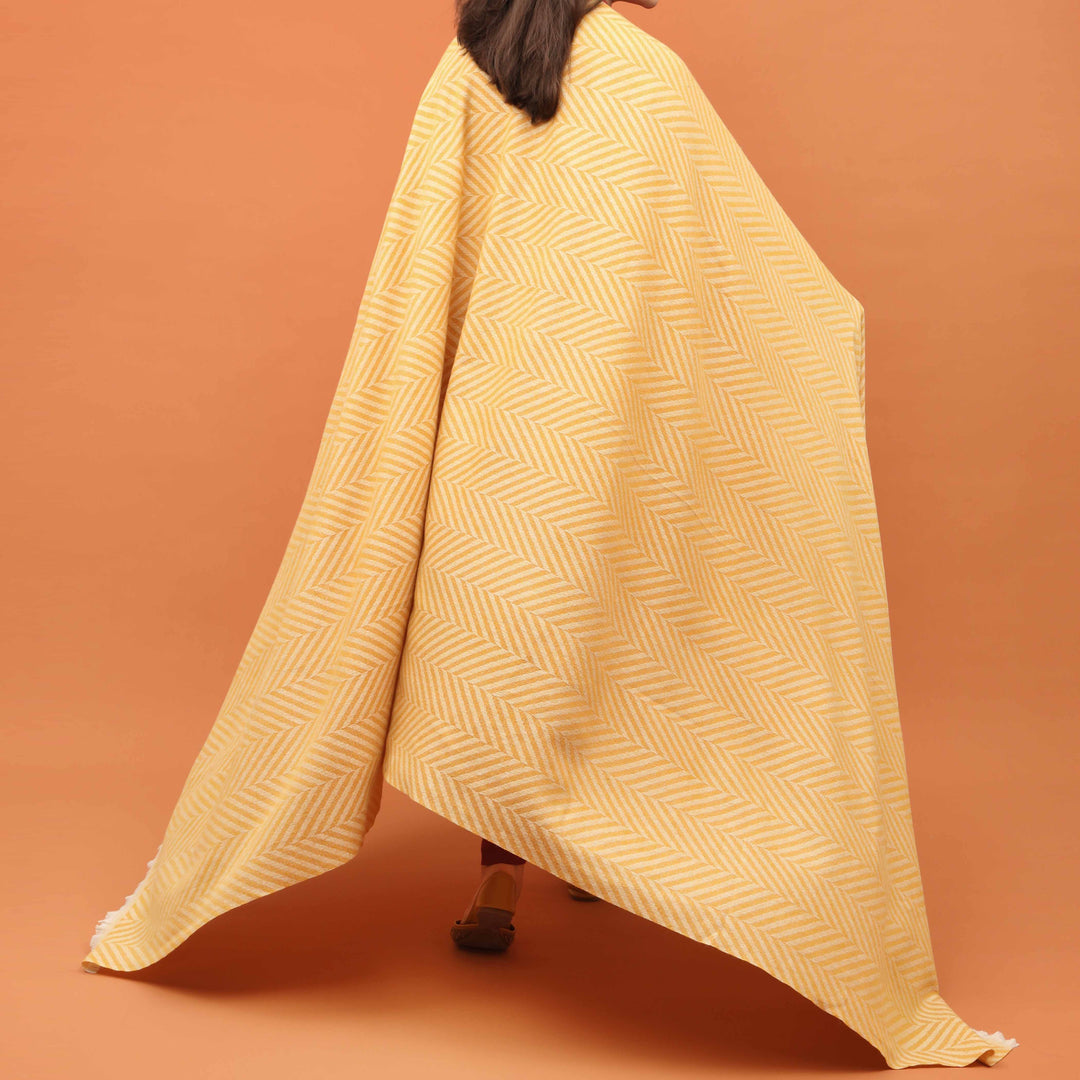 Mustard Acrylic Winter Shawl PN4365