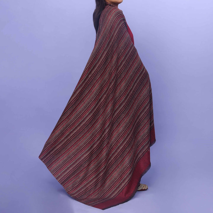 Maroon Acrylic Winter Shawl PN4449