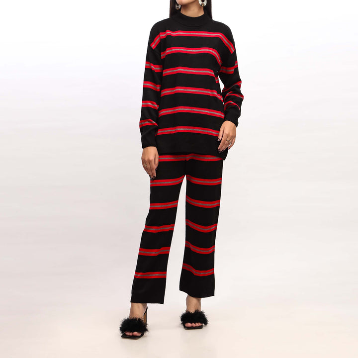 Black Thread Sweater Cord Set PN4614