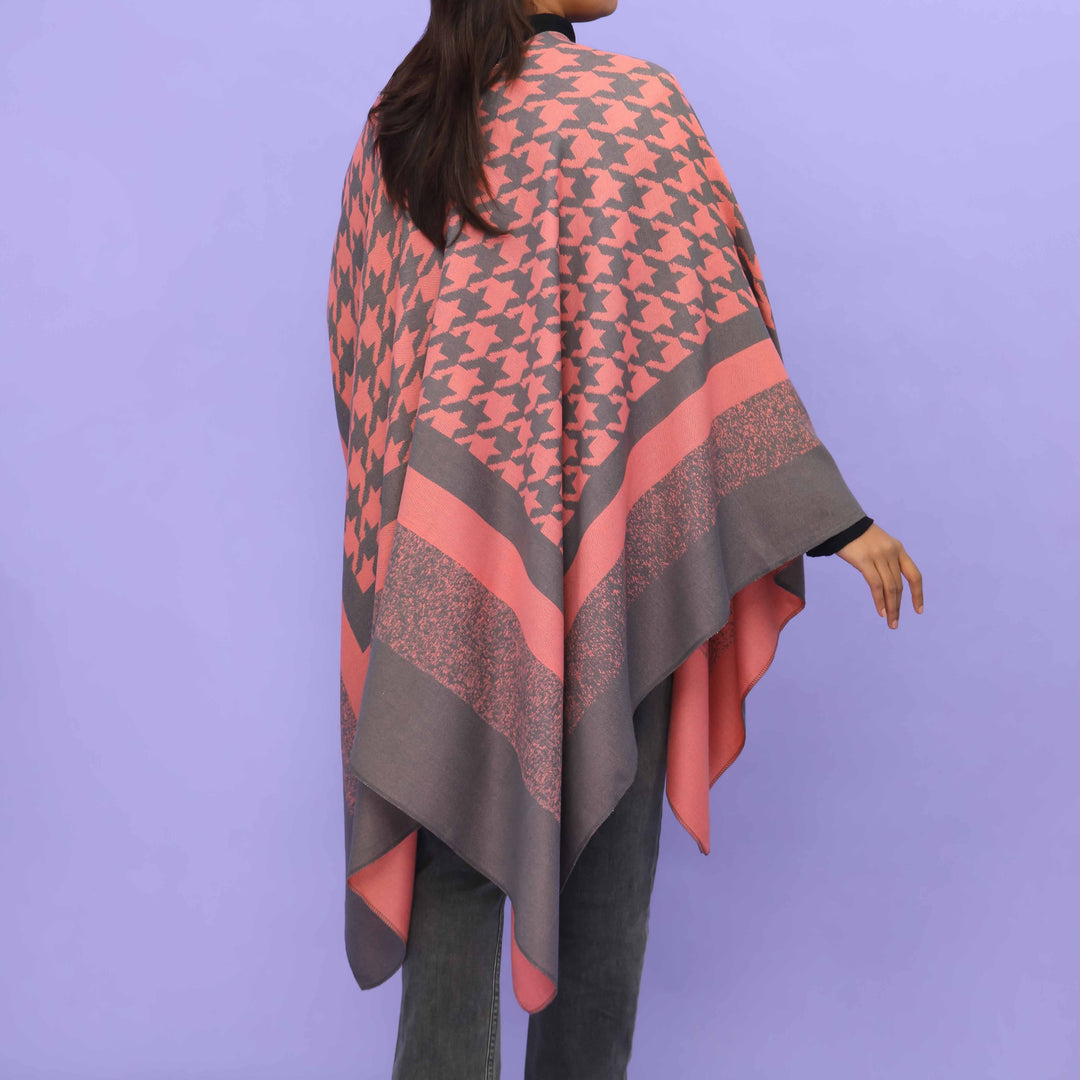 Pink Winter Cape Shawl PN4703