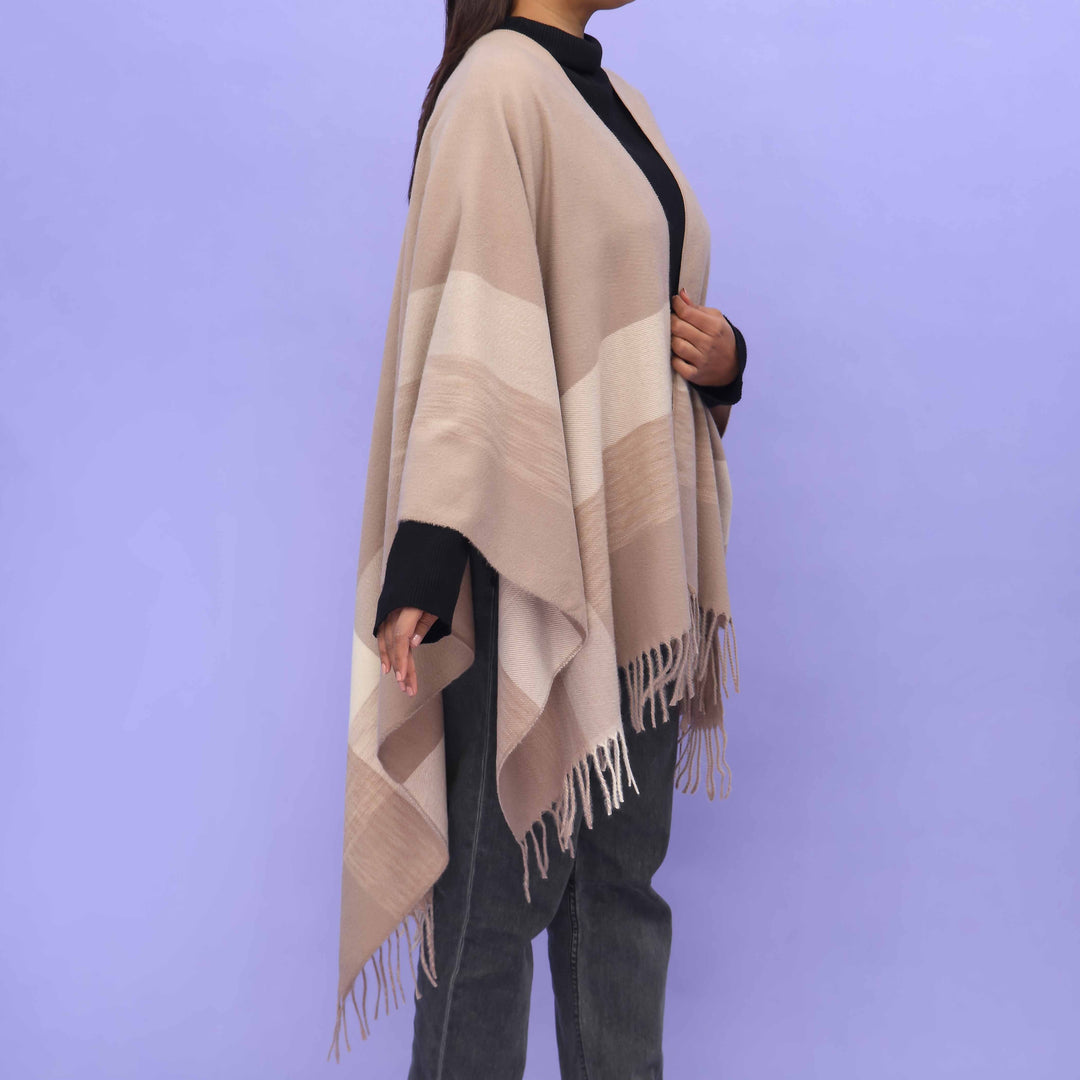 Beige Winter Cape Shawl PN4711