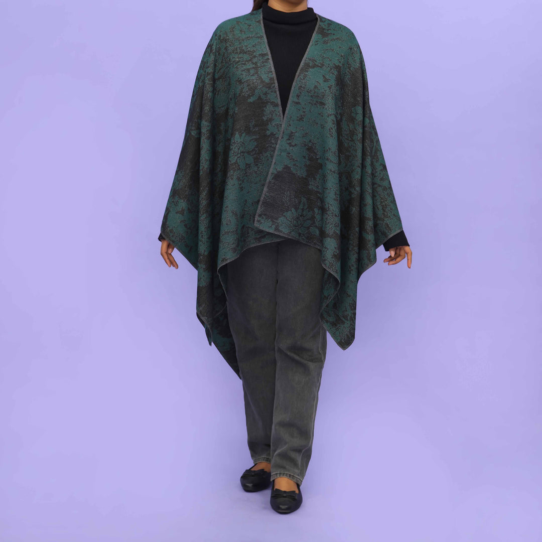 Green Winter Cape Shawl PN4713